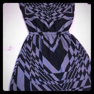 Black and gray midi dress